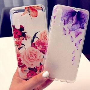 Galaxy A50 floral silicone phone case - 2 pack